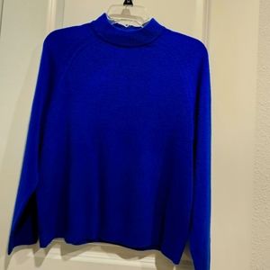 Karen Scott Royal blue faux turtleneck sweater